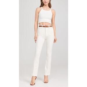 MOTHER Hustler Patch Pocket Flood Jeans Cream Puffs 26